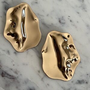GAP Gold Abstract Oversized Statement Earrings